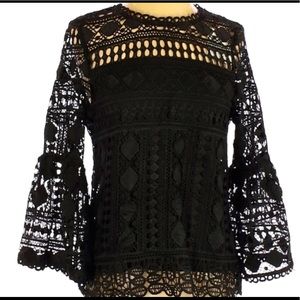 NWT GORGEOUS ELLISON KNIT 3/4 BELL SLV TOP SMALL